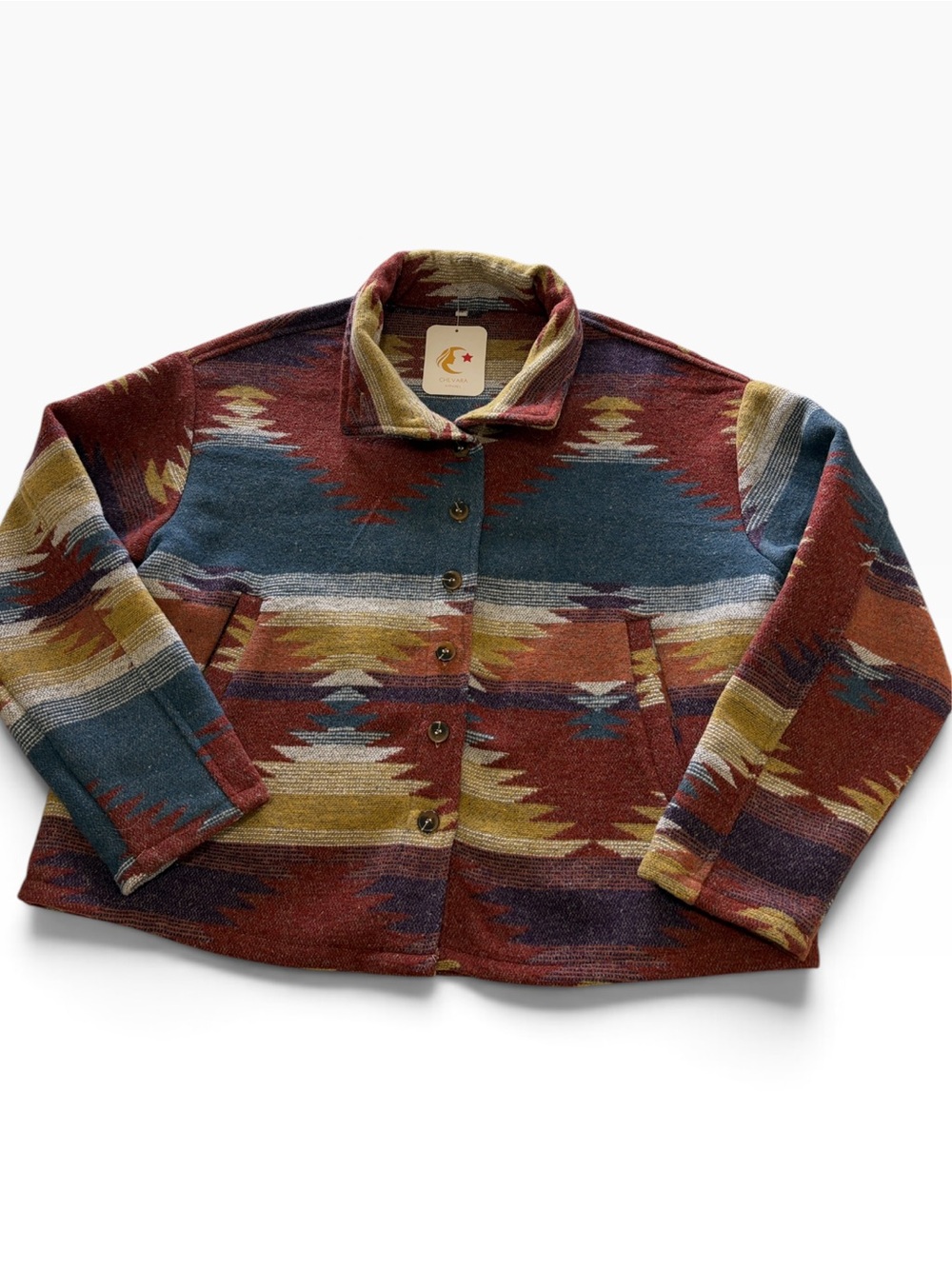 Chevara Southwestern Pattern Button-Front Jacket - Multicolor